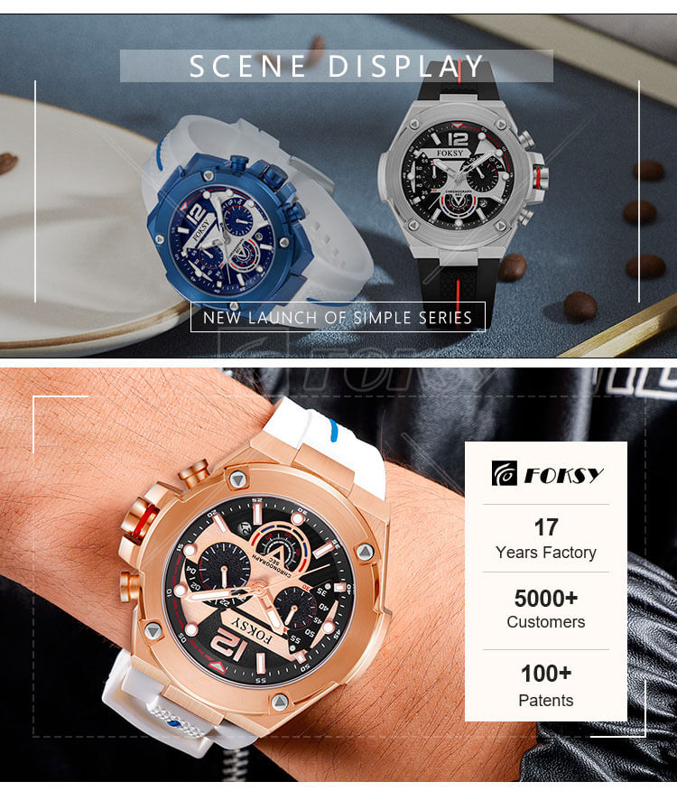 Rubber Strap Fashion Quartz Watch