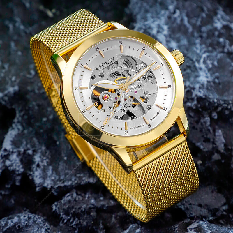 Customized Men Automatic Mechanical Watches, Crystal Dial Men Watches Manufacturer