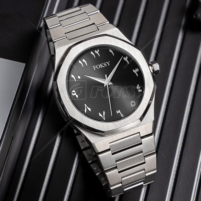 Custom Logo Saudi Arabia 316L Stainless Steel Japanese Quartz Movement Oem Men Arabic Number Watch From China Supplier