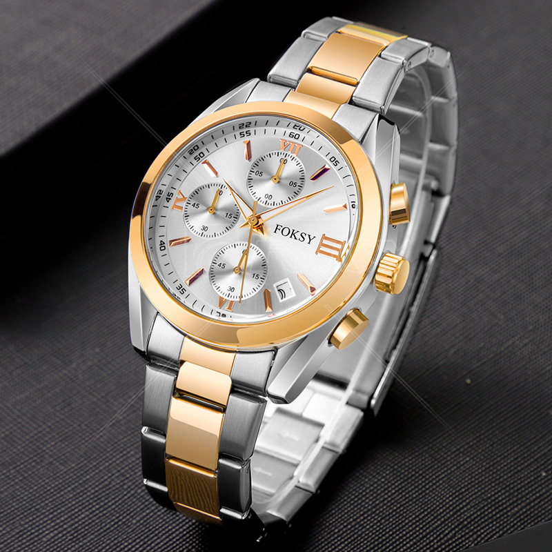 Luxury Rose Gold Stainless Steel Chain Watches Wrist Premium Quartz Watches Custom Men Luxury For Men