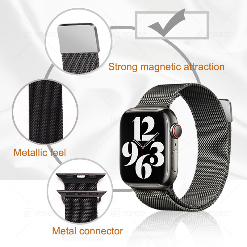 Factory Wholesale Watch Parts Accessories Strapping Stainless Steel Smart Watch Bands