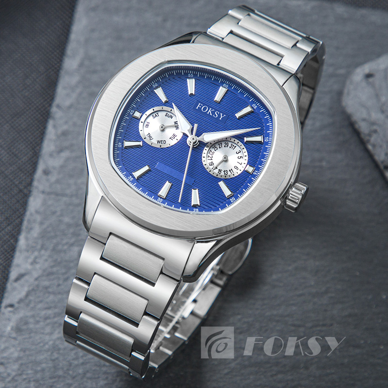 New stainless steel watch for man Silver Dial custom logo watch Trendy Sport watch