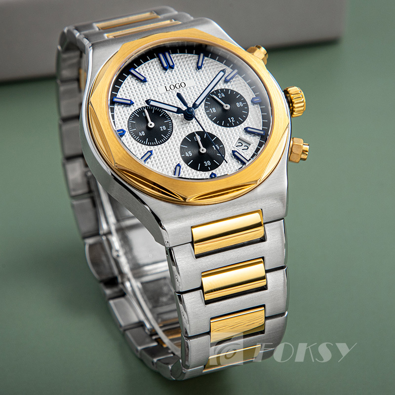 Luxury Three-Eye Chronograph Quartz Watch Stainless Steel  Custom Wholesale China Men Watch