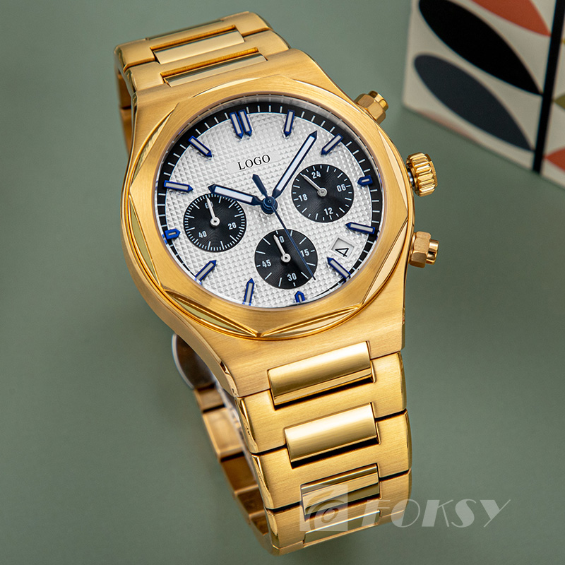 Luxury Three-Eye Chronograph Quartz Watch Stainless Steel  Custom Wholesale China Men Watch