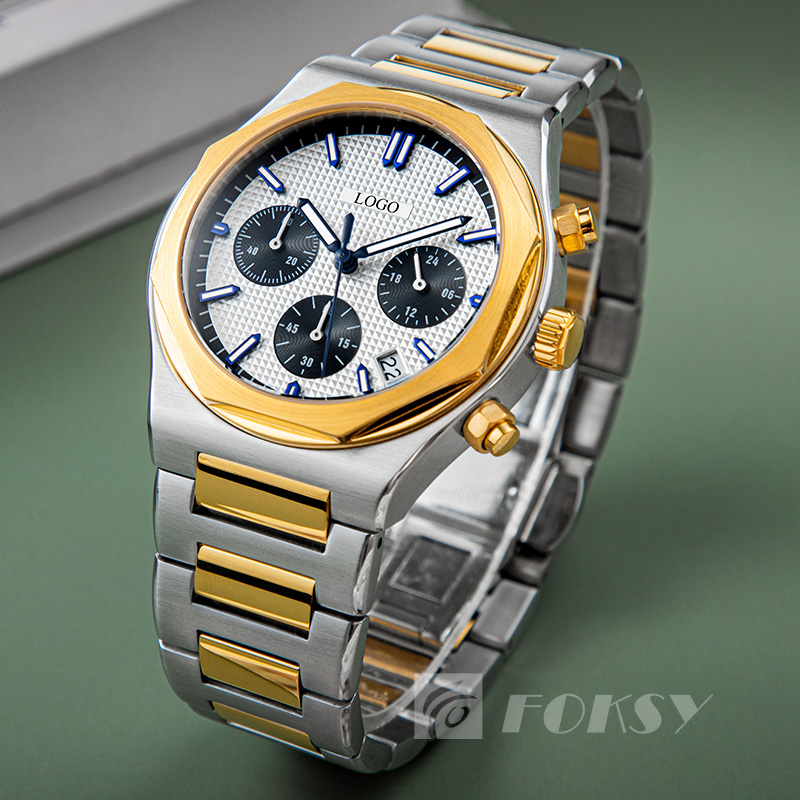 Luxury Three-Eye Chronograph Quartz Watch Stainless Steel  Custom Wholesale China Men Watch