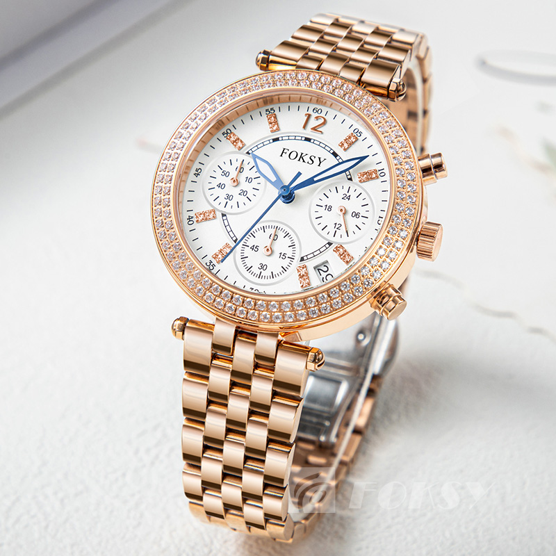 Luxury wrist watch manufacturers in china diamond women gold watch