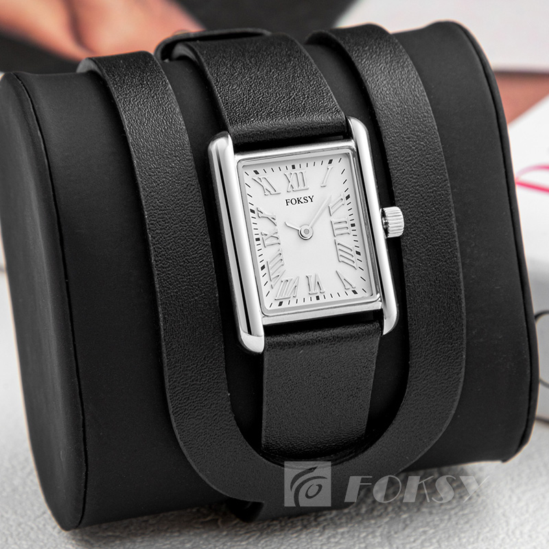 Design Your Watch Black Fashion Leather Strap Ladies Watch Luxury Wristwatch The Classic Square Women'S Watch