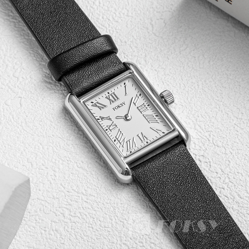 Design Your Watch Black Fashion Leather Strap Ladies Watch Luxury Wristwatch The Classic Square Women'S Watch