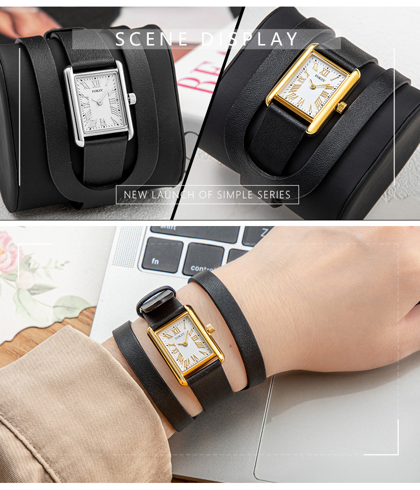 square ladies quartz watch