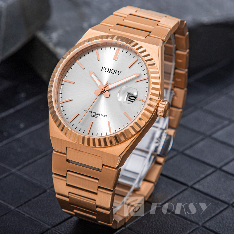 OEM 5ATM Waterproof Luxury Japan Movement Men Wrist Stainless Steel Calendar Custom Logo Designer Watch