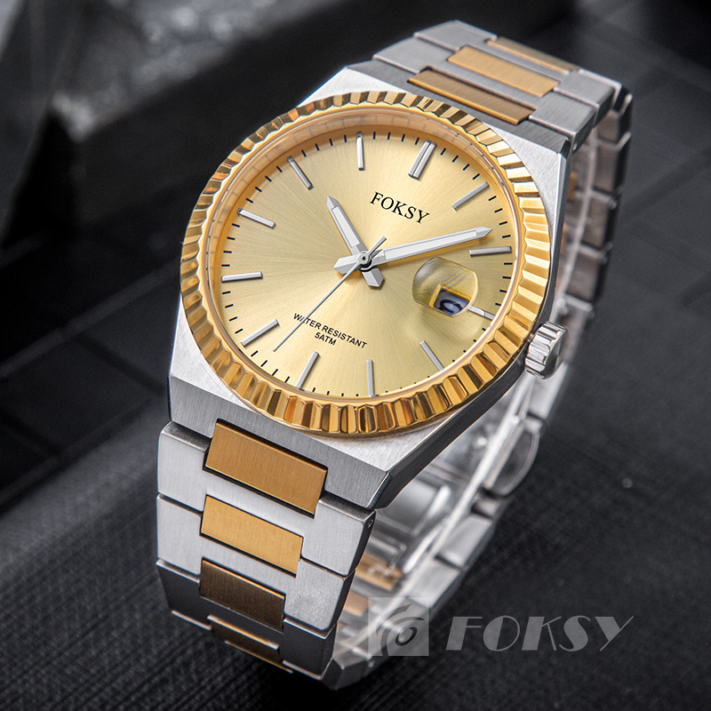 OEM 5ATM Waterproof Luxury Japan Movement Men Wrist Stainless Steel Calendar Custom Logo Designer Watch