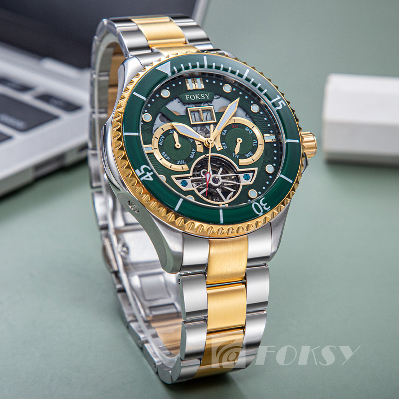 OEM ODM Designer Watch Custom Logo Men's Automatic Mechanical Watch with Calendar Waterproof Business Tourbillon Watch