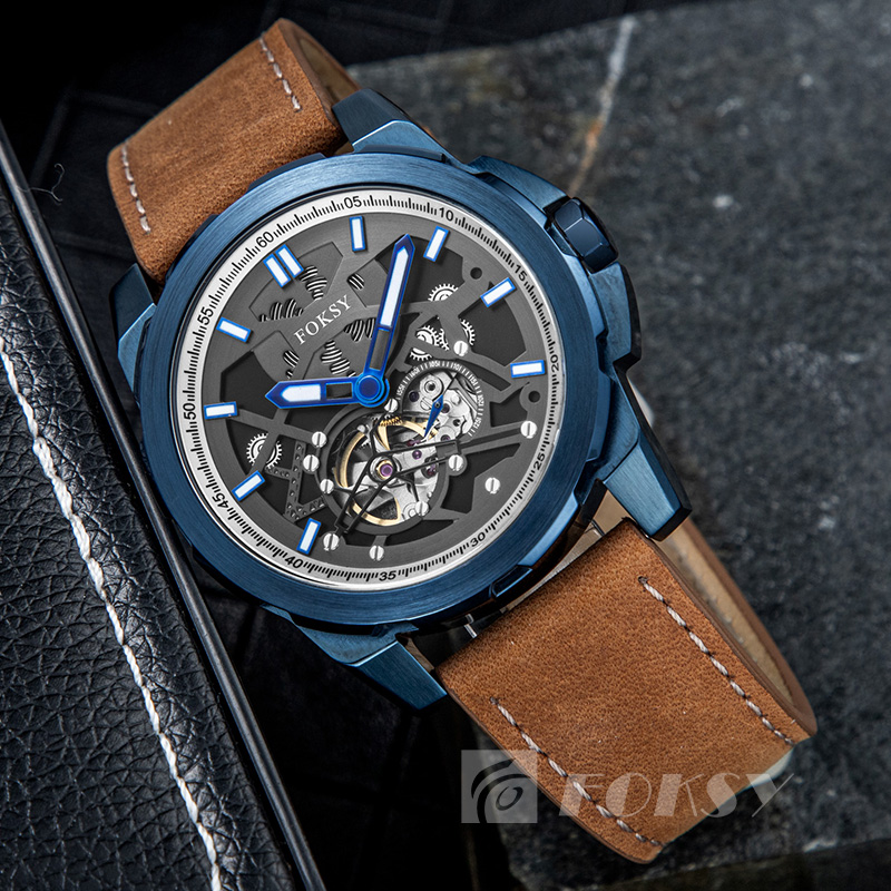 Customised Brand Your Own Design Japan Skeleton Automatic Waterproof Hollow Mechanical Watch