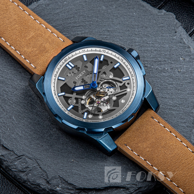 Customised Brand Your Own Design Japan Skeleton Automatic Waterproof Hollow Mechanical Watch